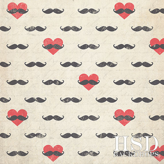 Mustache Hearts - HSD Photography Backdrops