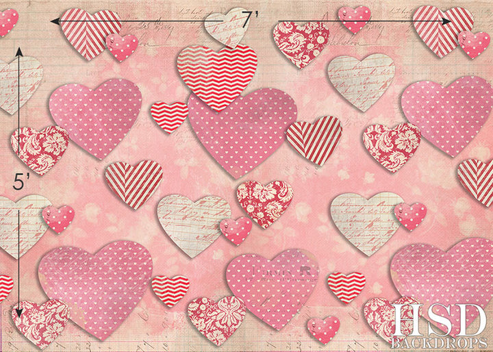 Paper Hearts - HSD Photography Backdrops