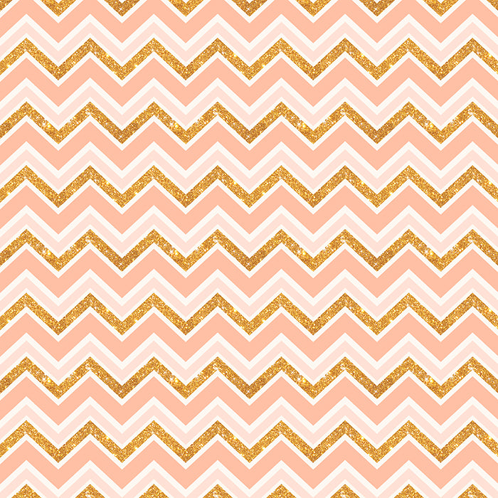 Salmon & Gold Chevron - HSD Photography Backdrops