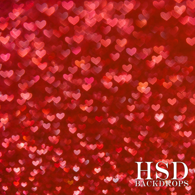 Red Bokeh Hearts - HSD Photography Backdrops 