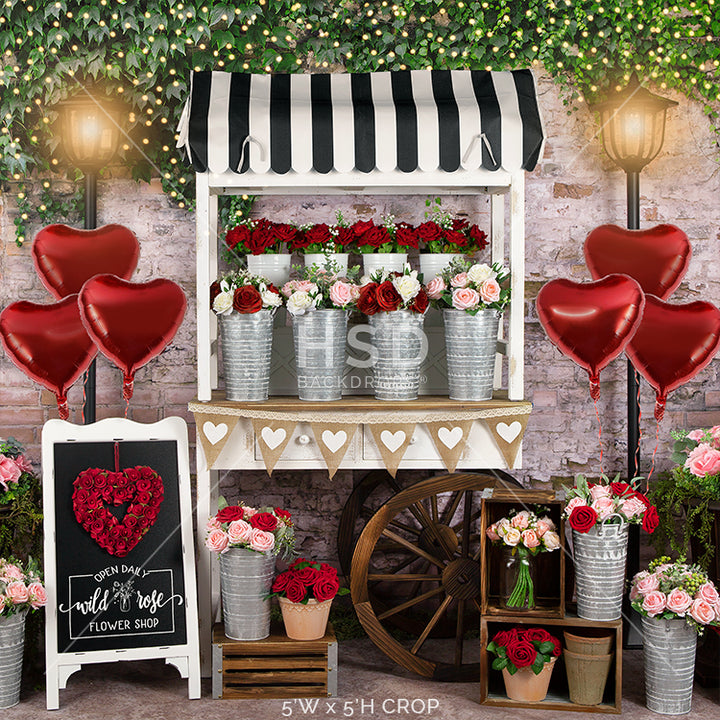 Valentine's Day Flower Cart - HSD Photography Backdrops