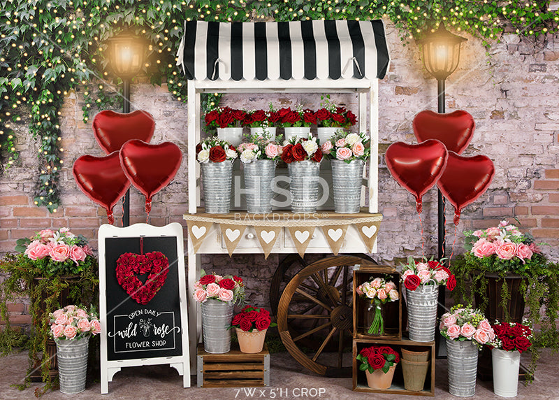 Valentine's Day Flower Cart - HSD Photography Backdrops