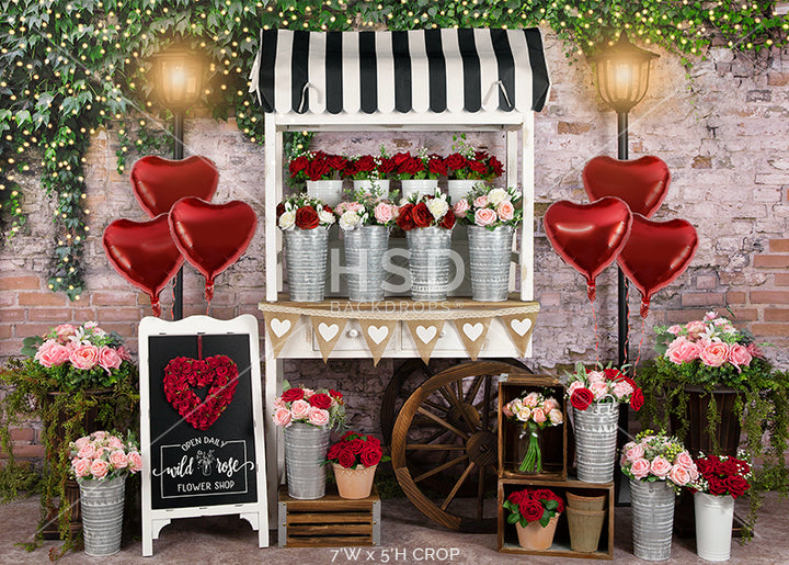 Valentine's Day Flower Cart - HSD Photography Backdrops