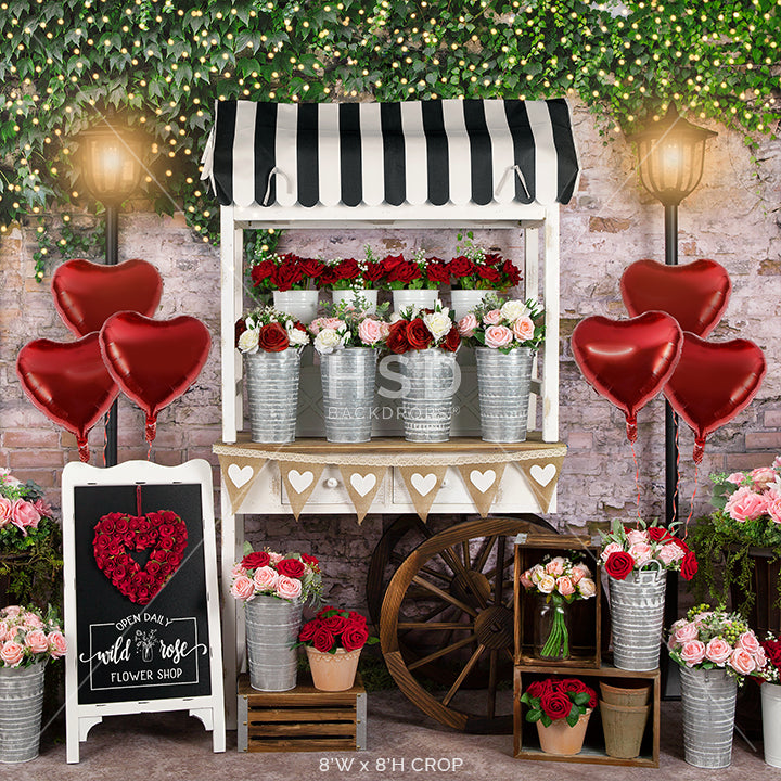 Valentine's Day Flower Cart - HSD Photography Backdrops