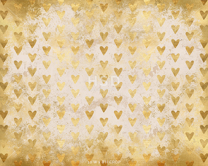 Gold Foil Hearts - HSD Photography Backdrops