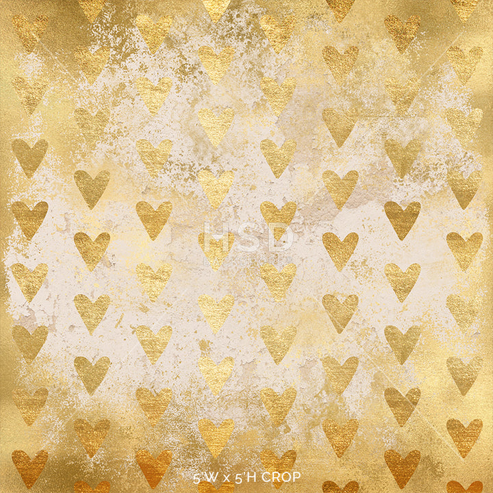 Gold Foil Hearts - HSD Photography Backdrops