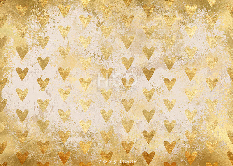 Gold Foil Hearts - HSD Photography Backdrops