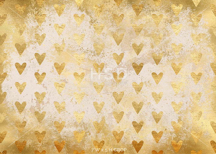 Gold Foil Hearts - HSD Photography Backdrops