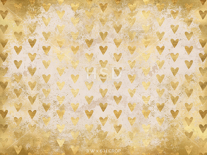 Gold Foil Hearts - HSD Photography Backdrops