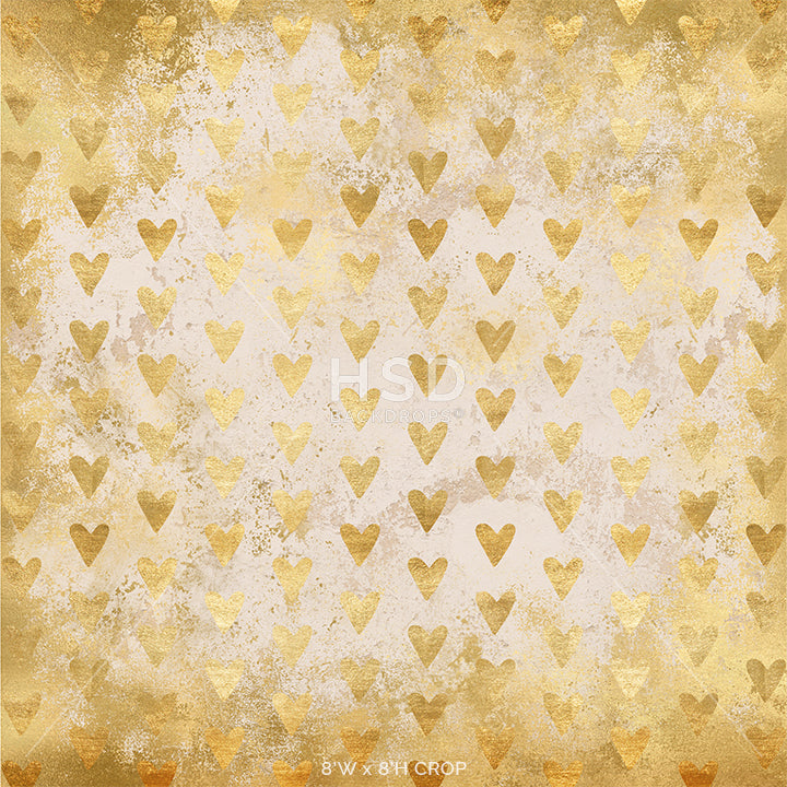 Gold Foil Hearts - HSD Photography Backdrops