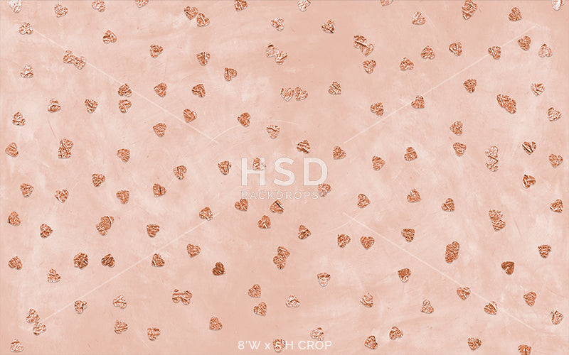 Rose Gold Hearts - HSD Photography Backdrops