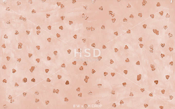 Rose Gold Hearts - HSD Photography Backdrops