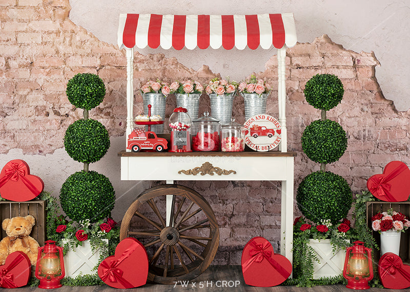 Valentine's Day Candy Cart - HSD Photography Backdrops