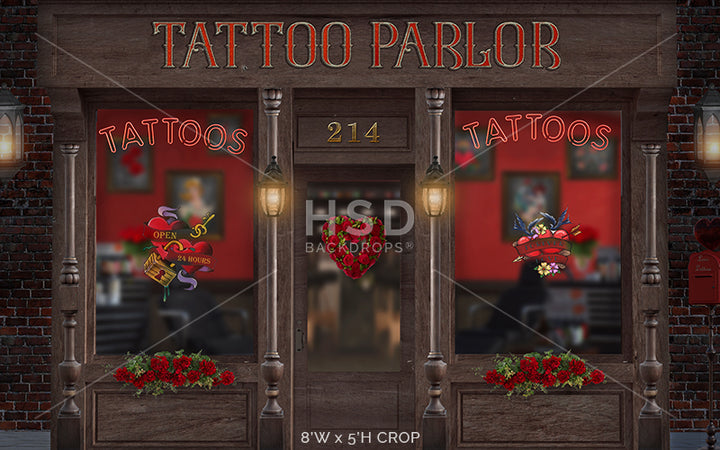 Bad to the Bone Tattoo Parlor - HSD Photography Backdrops