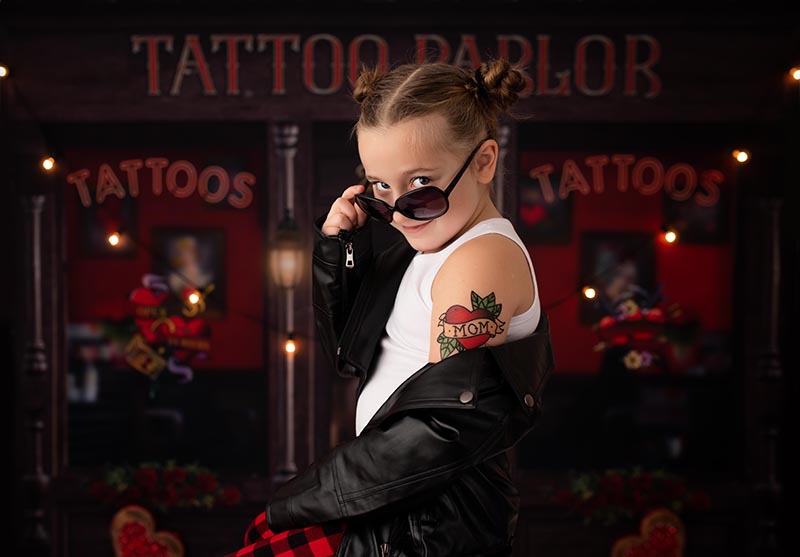Bad to the Bone Tattoo Parlor - HSD Photography Backdrops