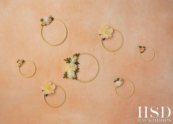 Peach Floral Hoops - HSD Photography Backdrops