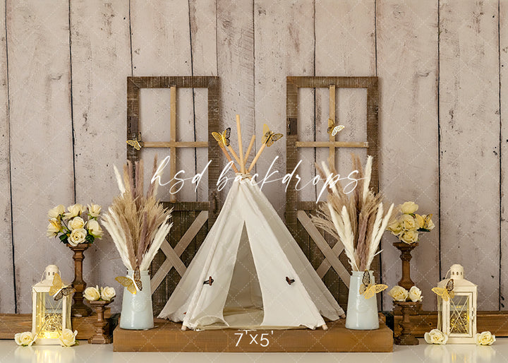 Boho Birthday Backdrop for Cake Smash Photography