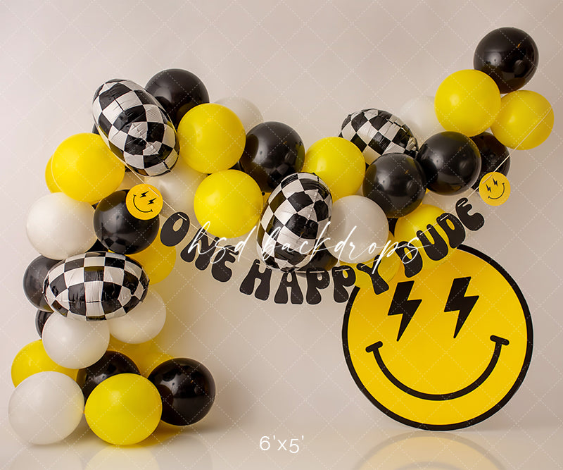 Libima 3-Piece 'One Happy Dude' Birthday Balloon Boxes - Groovy 1st Birthday Party Decor