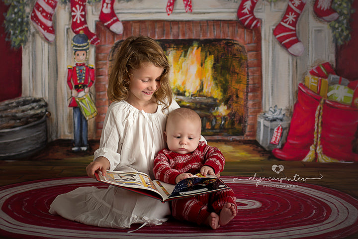 Christmas Fireplace - HSD Photography Backdrops
