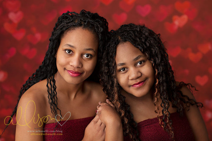 Red Bokeh Hearts - HSD Photography Backdrops