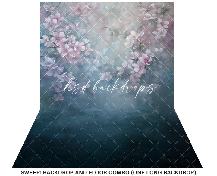 Harlow Fine Art Floral Backdrop (sweep options) - HSD Photography Backdrops 