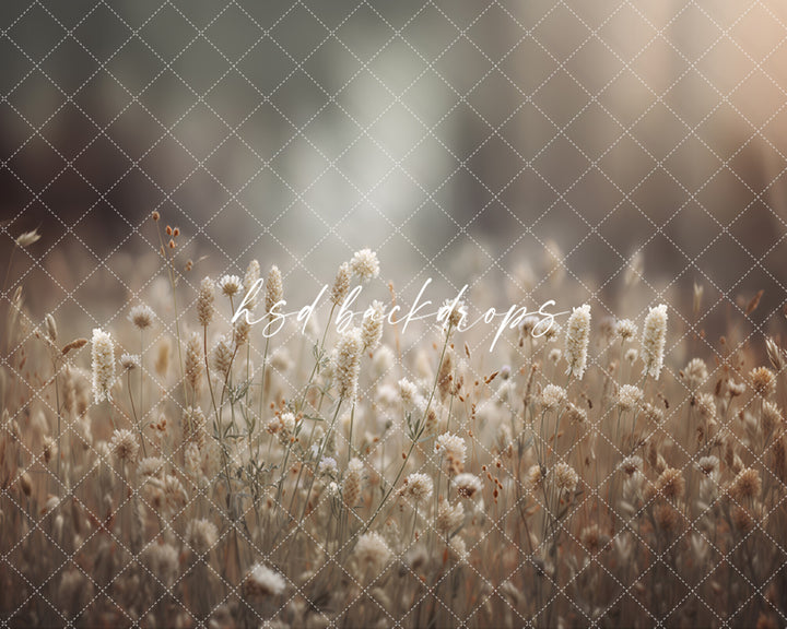 Golden Meadow Glow – Neutral Floral Backdrop