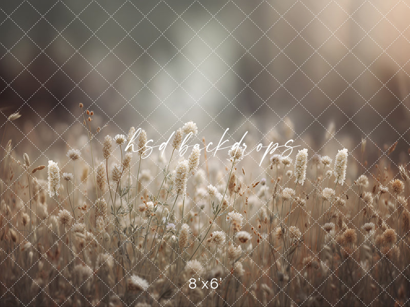 Golden Meadow Glow – Neutral Floral Backdrop