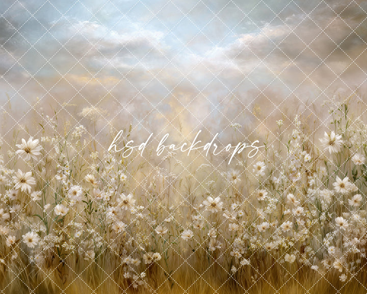 Whispering Wildflowers – Neutral Meadow Photography Backdrop