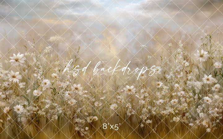 Whispering Wildflowers – Neutral Meadow Photography Backdrop
