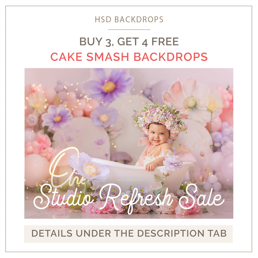 DAY 3: Buy 3, Get 4 Free Cake Smash Backdrops ** ENDED **