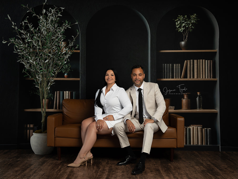 Arched Black Bookshelf Wall (sweep options)