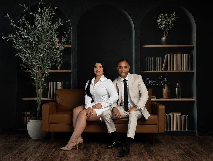 Arched Black Bookshelf Wall (sweep options)