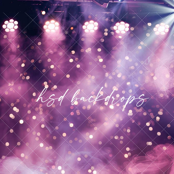 Purple Bokeh Glam Under the Spotlight Concert Photo Backdrop Swift