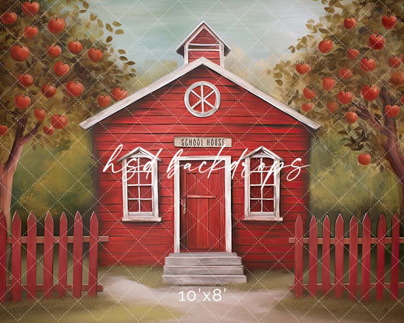 Little Red School House - HSD Photography Backdrops 