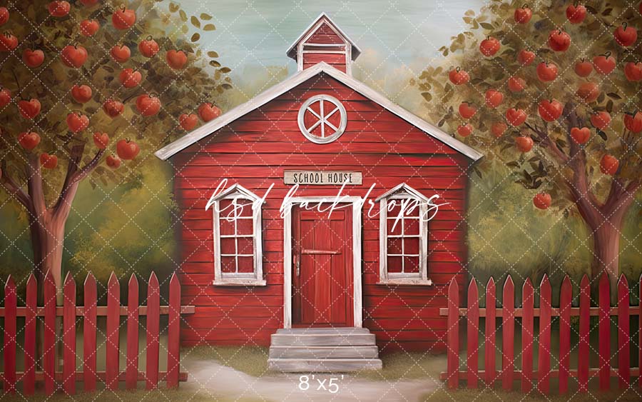 Little Red School House - HSD Photography Backdrops 