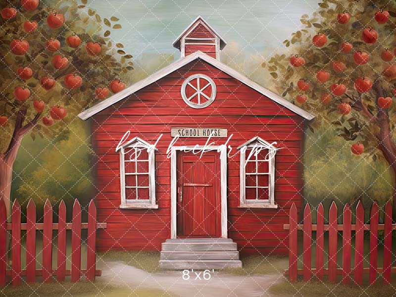 Little Red School House - HSD Photography Backdrops 