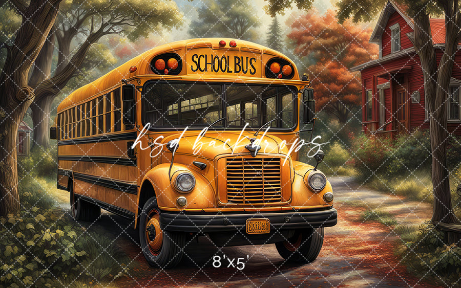 School Bus Back to School Photo Backdrop
