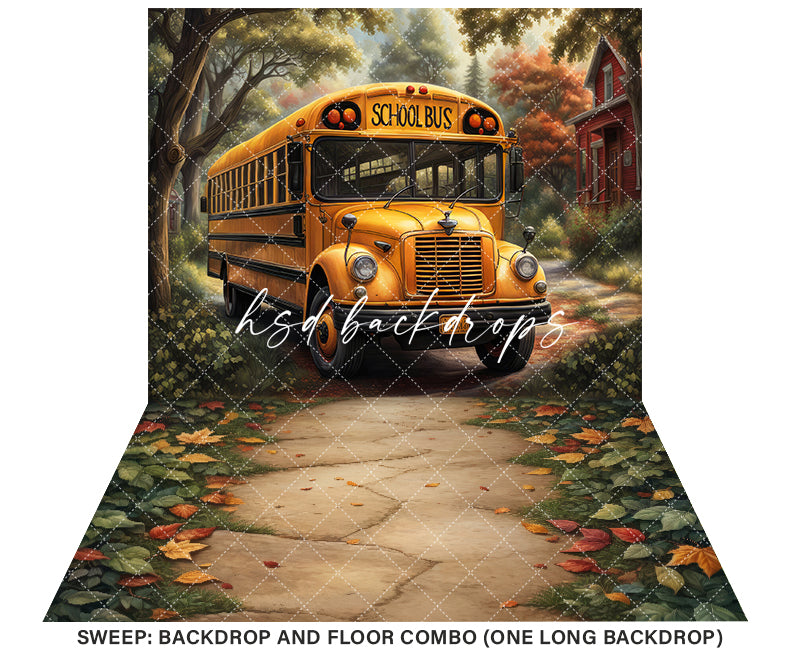 School Bus Back to School Photo Backdrop