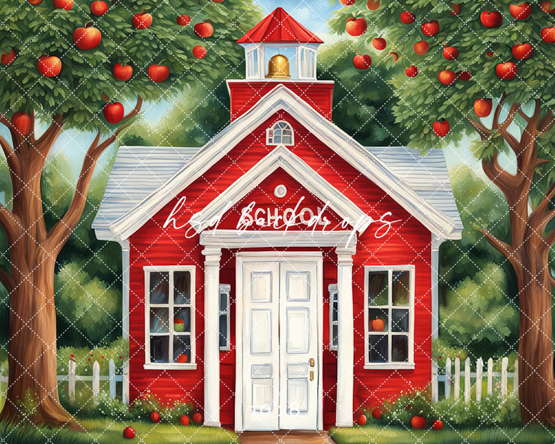 Little Red School House Back to School Photo Backdrop
