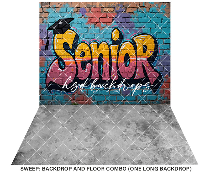 Senior Grad Graffiti (sweep options) - HSD Photography Backdrops 