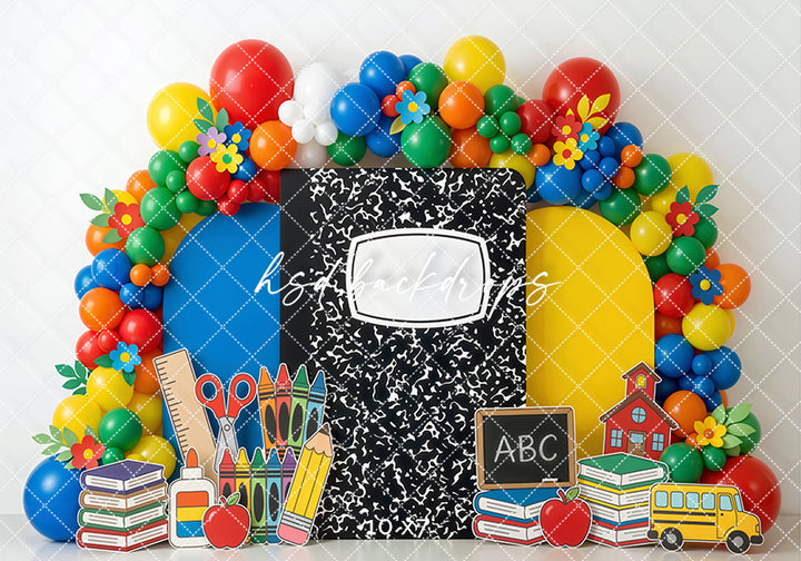 Composition Notebook School Photography Backdrop