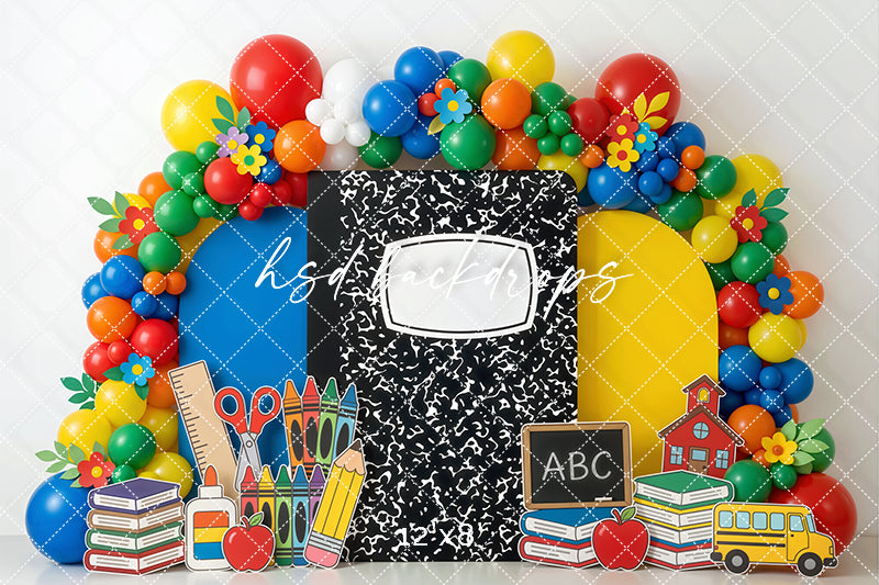 Composition Notebook School Photography Backdrop