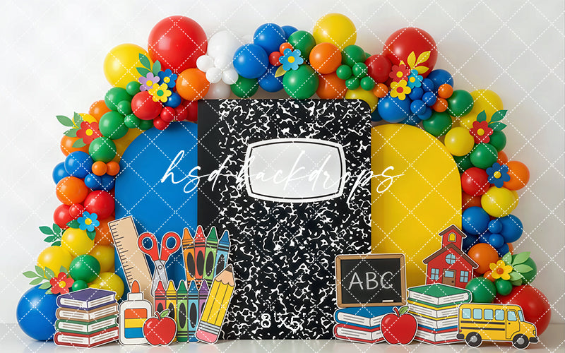 Composition Notebook School Photography Backdrop