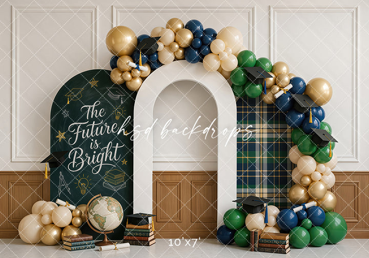 The Future Is Bright Graduation Photography Backdrop