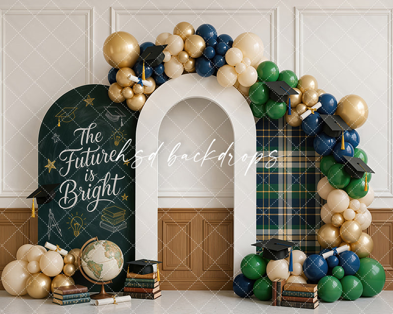 The Future Is Bright Graduation Photography Backdrop