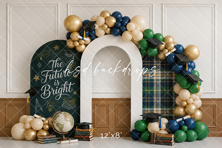 The Future Is Bright Graduation Photography Backdrop