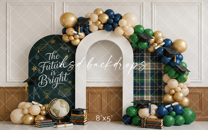 The Future Is Bright Graduation Photography Backdrop