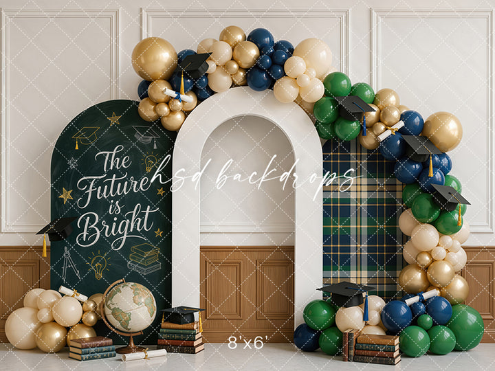 The Future Is Bright Graduation Photography Backdrop