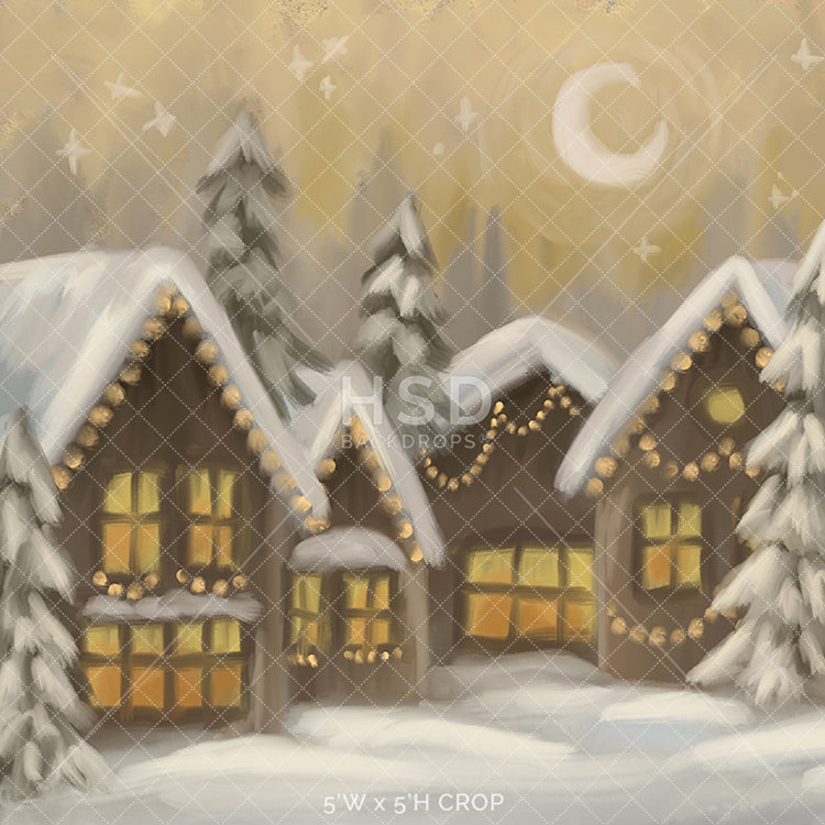 Snowy Gingerbread Village - HSD Photography Backdrops 