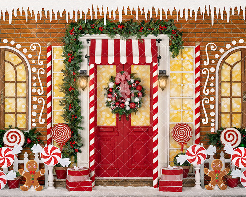 Gingerbread House Backdrop. Christmas Backdrops for Photography